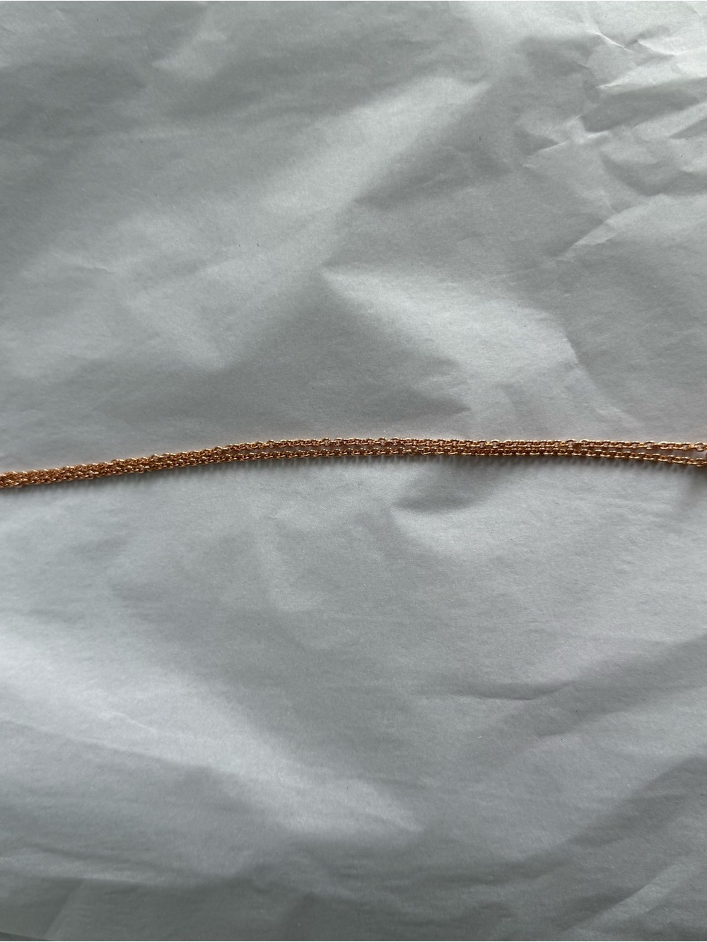 Hermes: Rose Gold Plated Mini Maillon Pendant Necklace (small model) Creme - Picture 4 of 8